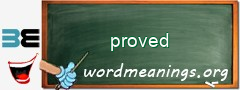 WordMeaning blackboard for proved